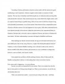 Реферат: Karma Essay Research Paper Religious Studies 3Summer