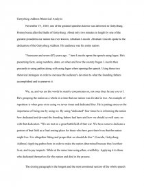 the gettysburg address analysis essay