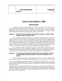 crown cork and seal case analysis